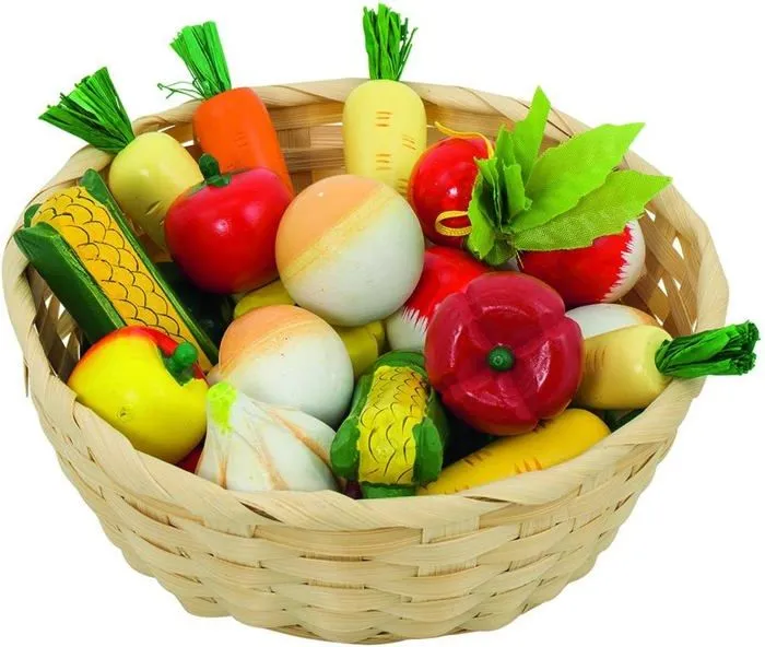 Jeu d'imitation - GOKI - Panier Garni - 18 pièces légumes - Epicerie du monde-0
