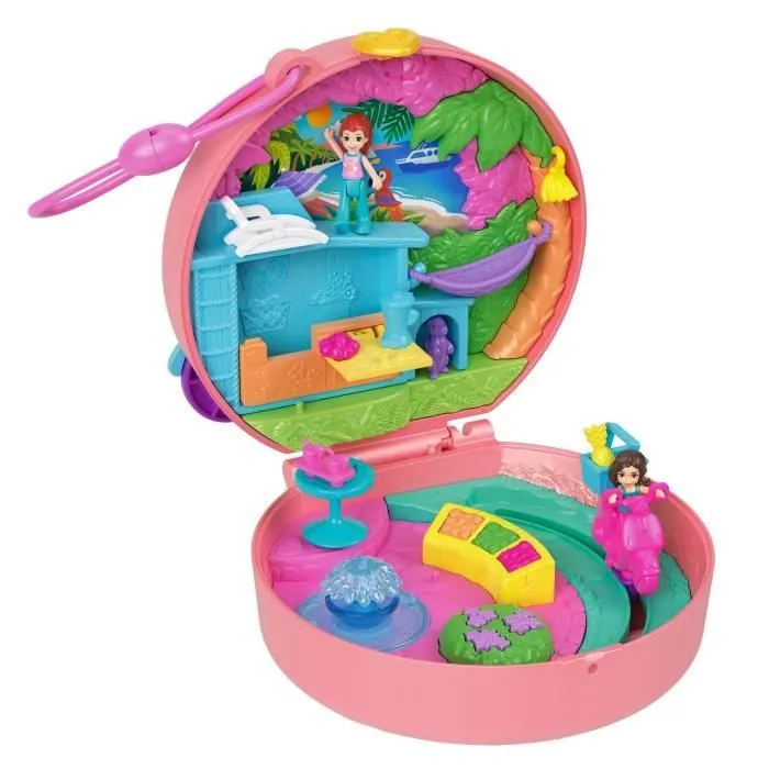 Polly Pocket-Aventure en Mobylette-Coffret 2 mini-figurines et animal HWN98-5