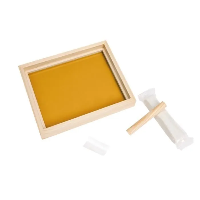 Baby Art Pure Frame - Kit Cadre avec Pâte à Modeler et Cadre Bois Pin Naturel, Rouleau, Panneau Arrière Réversible (Vert/Orange)-4