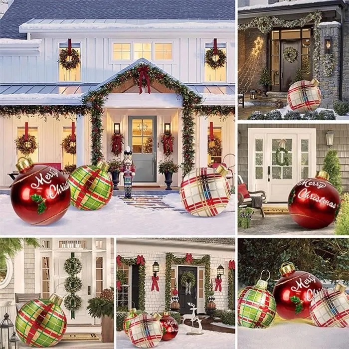 Boule de Noel Geante 60cm,Boule de noël pour extérieur Gonflable,Decoration de Noël pour la Maison Ornements de Noël,Plusieur[~313]-3