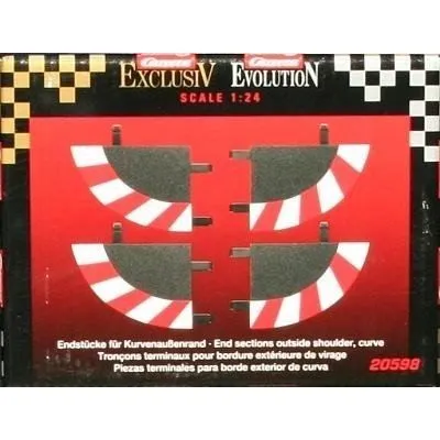 Carrera - rail et accessoire pour circuit - 20020598 - 1/24 et 1/32 - Embouts bordures extérieures pour les courbes (4), large-0
