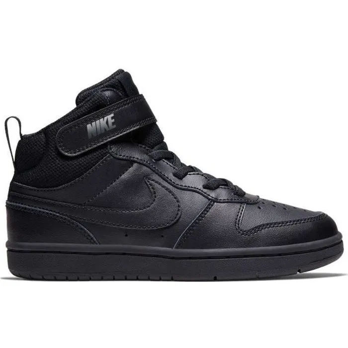 Baskets Enfant - NIKE - Court Borough Mid 2 - Noir - Lacets - Synthétique-0