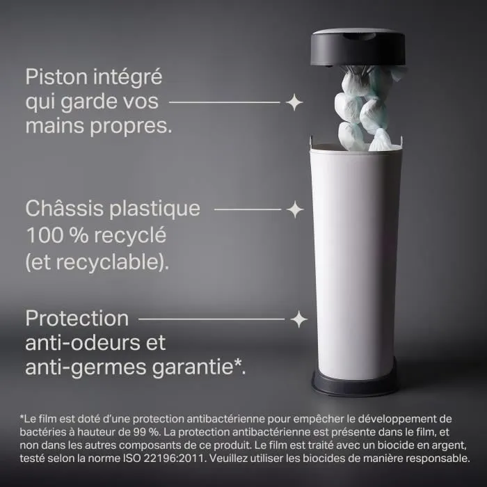 TOMMEE TIPPEE Twist and Click Poubelle à Couches de Taille XL, Comprend 1x Recharge avec GREENFILM-2
