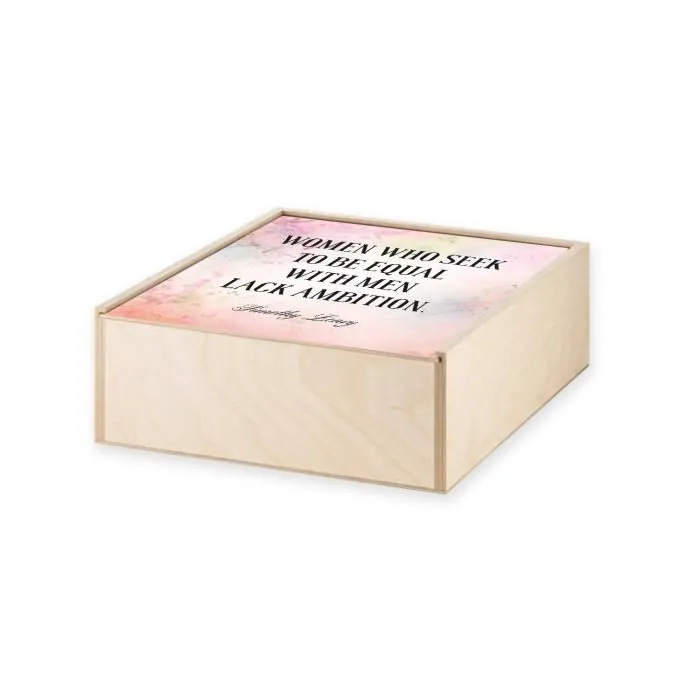 Boite Coffret en Bois - Timothy Leary Women Ambition Citation Inspirante Motivation (11 x 11 x 3,5 cm)-1