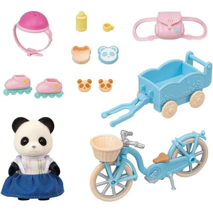 La fille panda, son vélo et sa remorque - SYLVANIAN FAMILIES - 5652 - Pour enfant à partir de 3 ans-0
