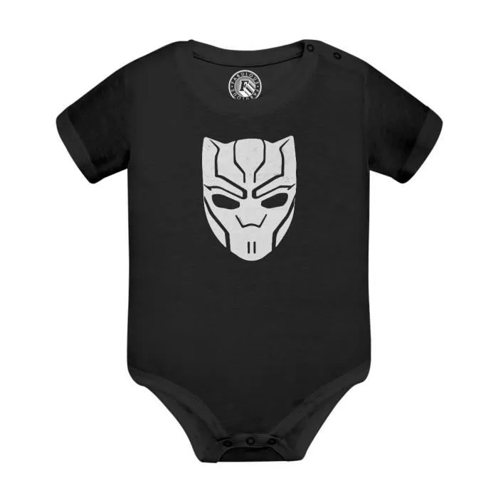 Body Bébé Manche Courte Noir Black Panther Super Héros BD Film Geek-0