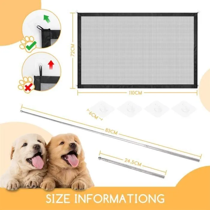 Barrière de Sécurité pour Bébés et Chiens - Marque - Modèle - Noir - Mixte - Plastique-1