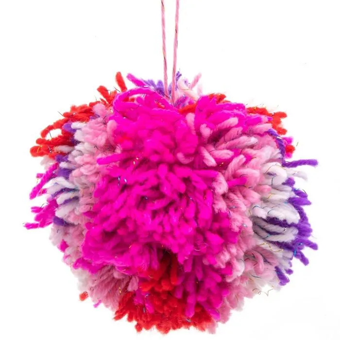 Pelotes de laine pailletée - Baker Ross - FC314 - Lot de 10 - Rouge, rose et violet - 3 mm d'épaisseur-1