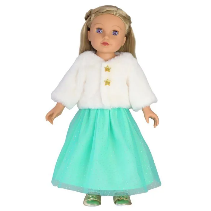 Vetement - accessoire poupee Heless - 7471 - Ballerines a Paillettes pour poupee Dore Taille 30-34 cm, 10128327-3