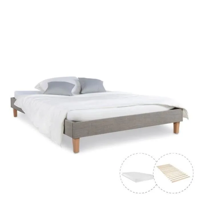 Lit capitonné - HomeStyle4U - 2283 - 120x200 cm - 2 places - Matelas et sommier inclus-1