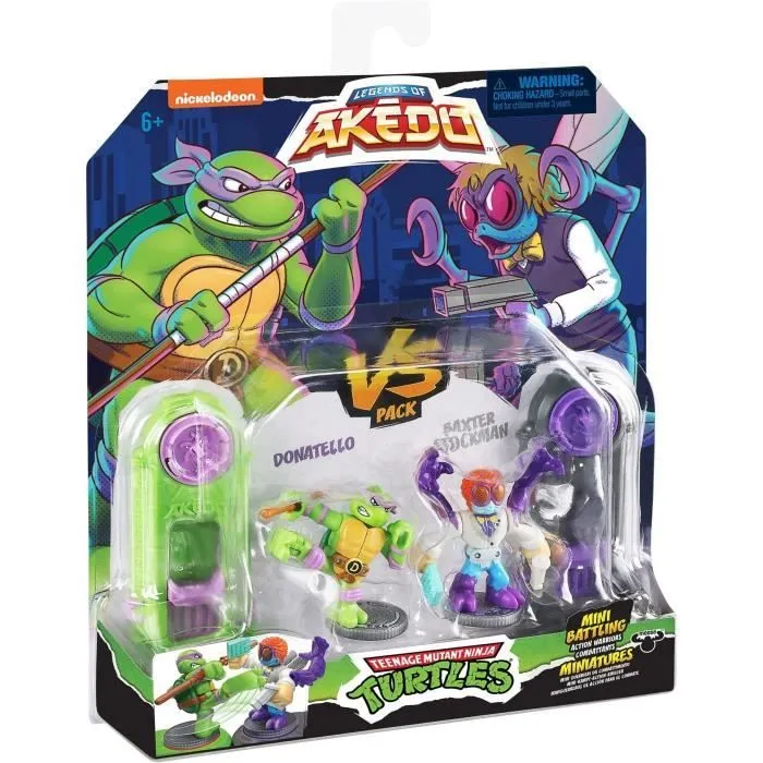 Coffret de figurines Donatello vs Baxter Stockman - Akedo - Moose Toys - Tortues Ninja - Multicolore - Mixte-3