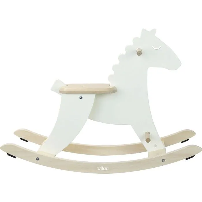 lot Hudada cheval à bascule ivoire + arceau - Vilac - Jeux et jouets-2
