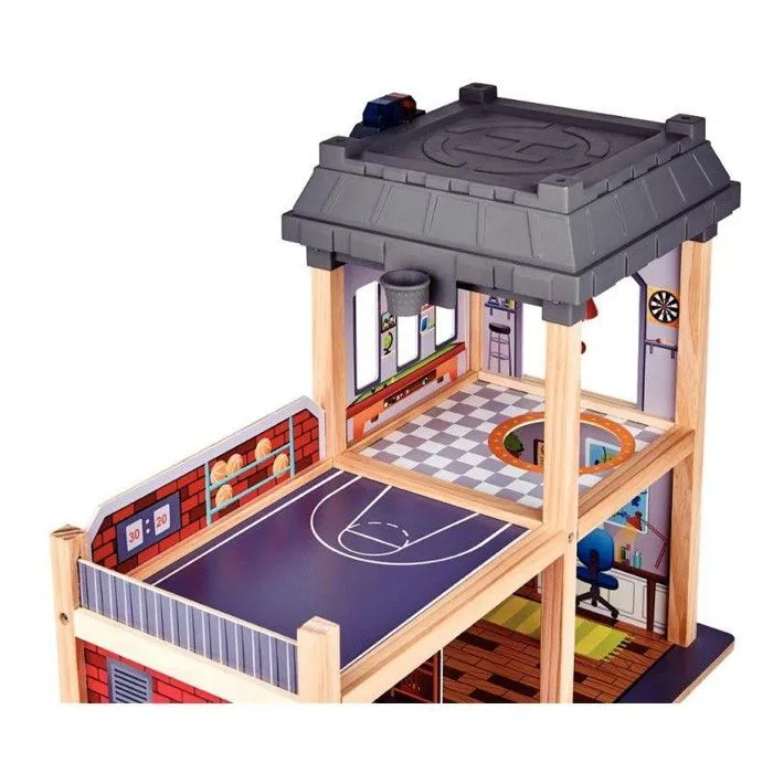 Jouet - HAPE - Grande caserne de pompiers - Rouge et gris - Mixte - Lego City - A partir de 3 ans-5