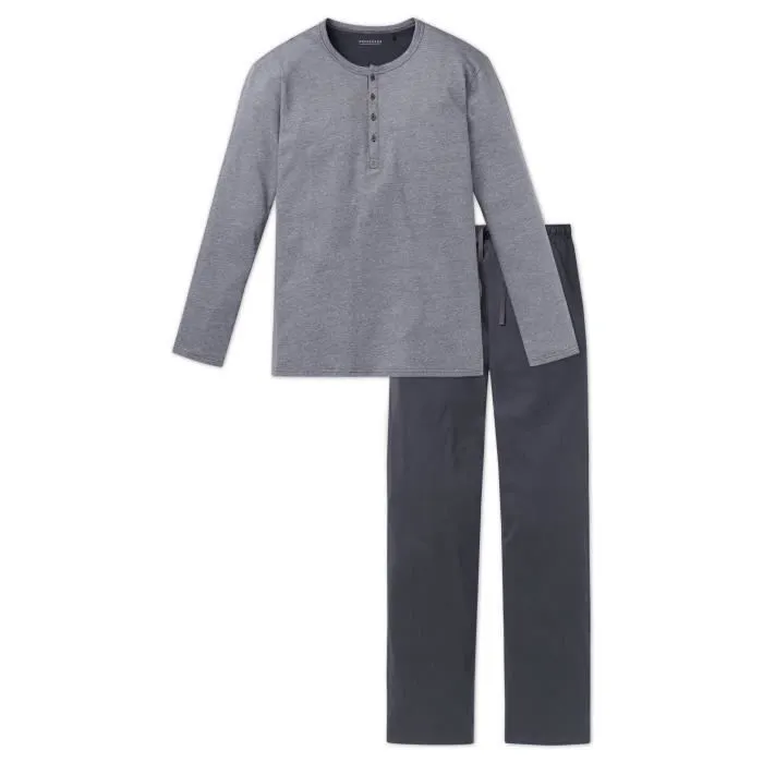 Pyjama Homme - SCHIESSER - Selected ! Premium Inspiration - Manches Longues - Pantalon Longs - Gris-0