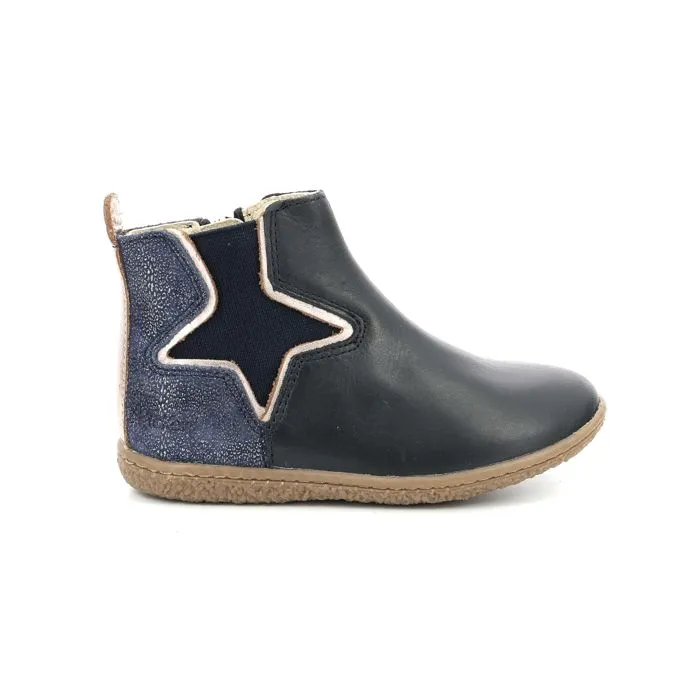 Boots - KICKERS - Vermillon - Cuir - Marine métallisé - Confort optimal-0