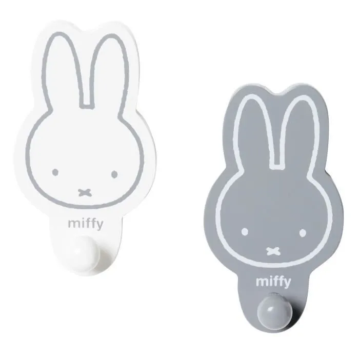 ROBA Patère Bébé - 2 Crochets Murals Lapin "miffy®" - Gris/Blanc-0