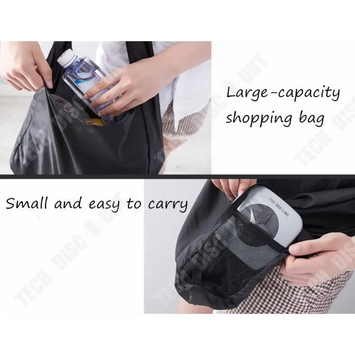 TD® Sac portatif rangeable intégré quotidien transport simple léger voyage sac pliable- dépliable provisions imperméable sacoche-3