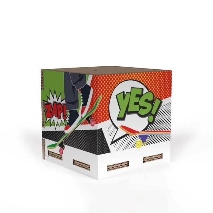 Rippotai - p10 - Boite a jeux Hip Hop pour chambre d'enfant avec illustration street music. Petite taille 24 cm-0