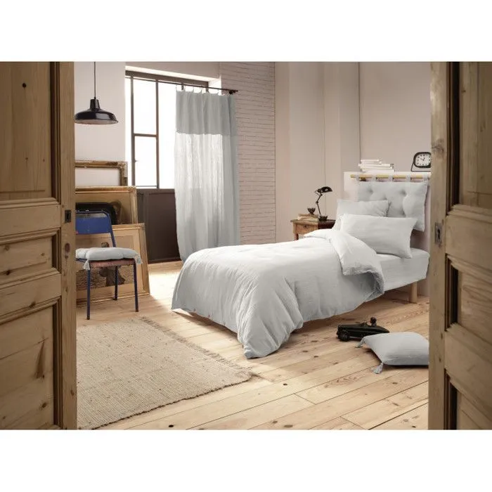 Pack housse de couette "Gaïa" "Gaze de Coton" - Gaïa Nuage - Pack 3 Pièces pour lit 90 x 190 cm (1 Housse de couette 140 x 200 + 1-0