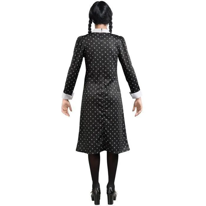 Déguisement Mercredi robe écolière à motifs fille - Noir-2