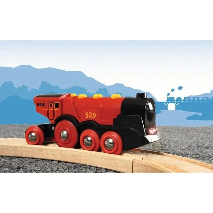 Locomotive Rouge Puissante à piles BRIO - Circuit de train en bois - Ravensburger - Dès 3 ans - 33592-3