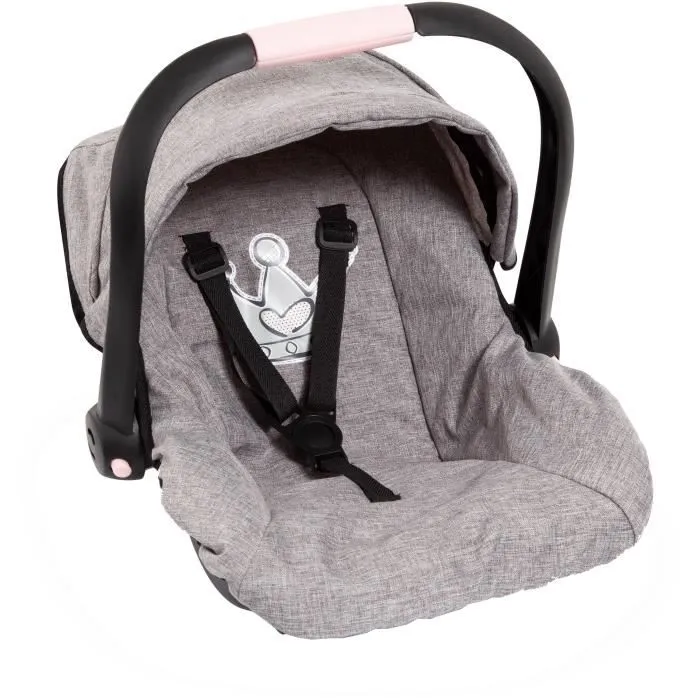 Siège Auto de Poupée Gris - BAYER - Convient aux poupées jusqu’à 46 cm - Ceinture de sécurité intégrée-0