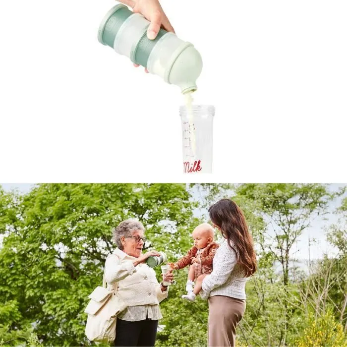 Babymoov Boîtes Doseuses de Lait en Poudre Babydose - Bec verseur ergonomique - Made in France, Vert-3