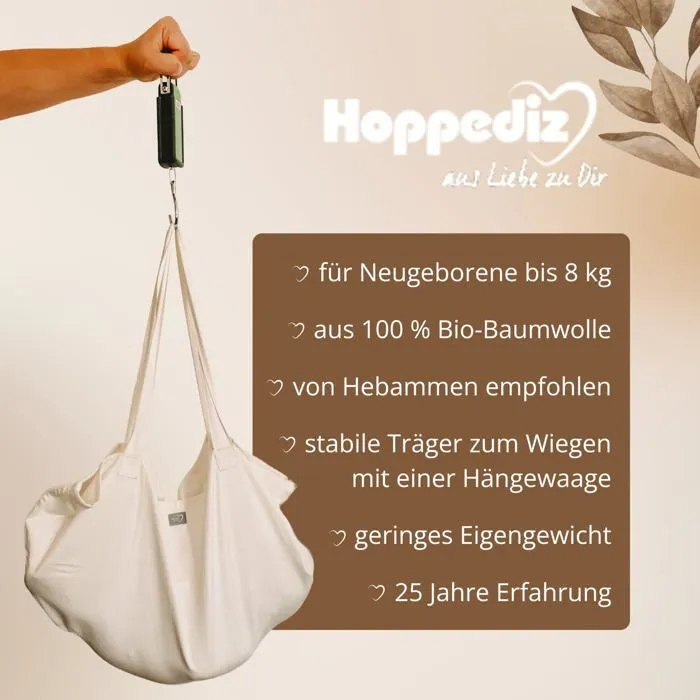 Pese-bebe Hoppediz - wt-j-ams-bla - Sac de berceau suspendu en tissu pour balance de bebe Motif Amsterdam Noir-1
