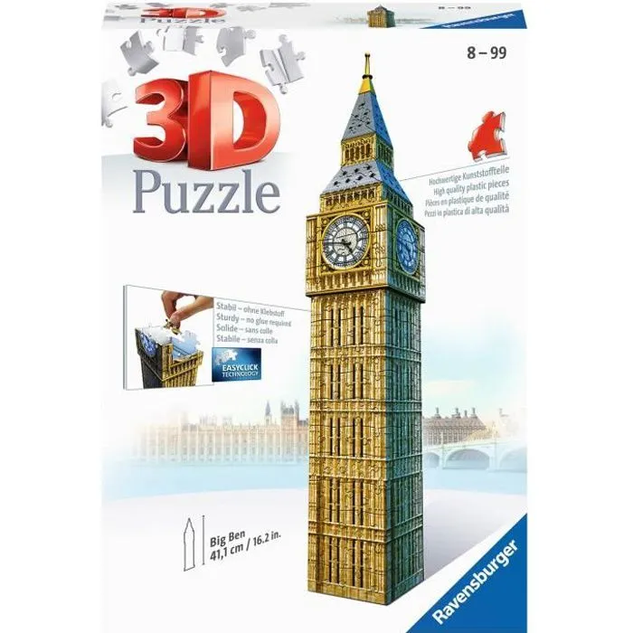 Puzzle 3D - RAVENSBURGER - Big Ben - 216 pièces - Mixte - A partir de 12 ans-0