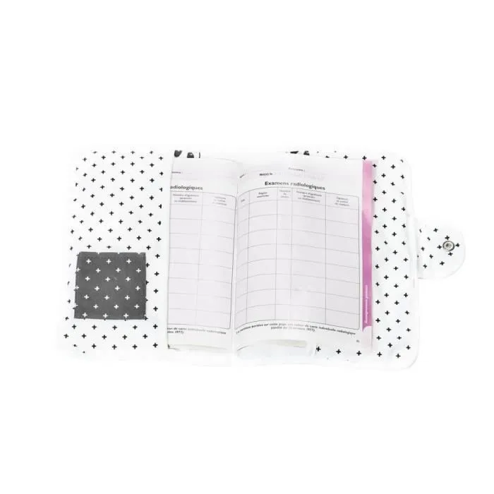 Protege carnet de santé en coton blanc-1