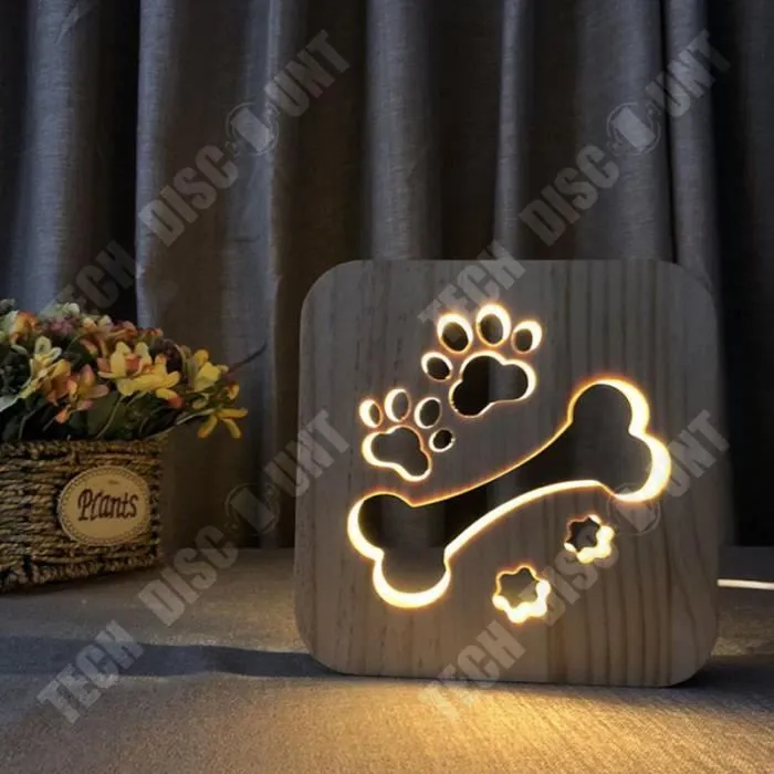 TD® Lampe de bureau créative Veilleuse 3D Lumière LED - jaune-1