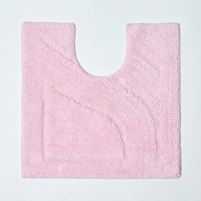 Tapis de bain - HOMESCAPES - Pur Coton - Rose - Haut de gamme - 2 pièces-2