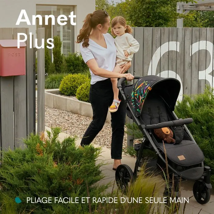 Poussette canne tout terrain LIONELO Annet Plus - Jusqu'à 22 kg - Grandes roues - Accessoires - Noir-0