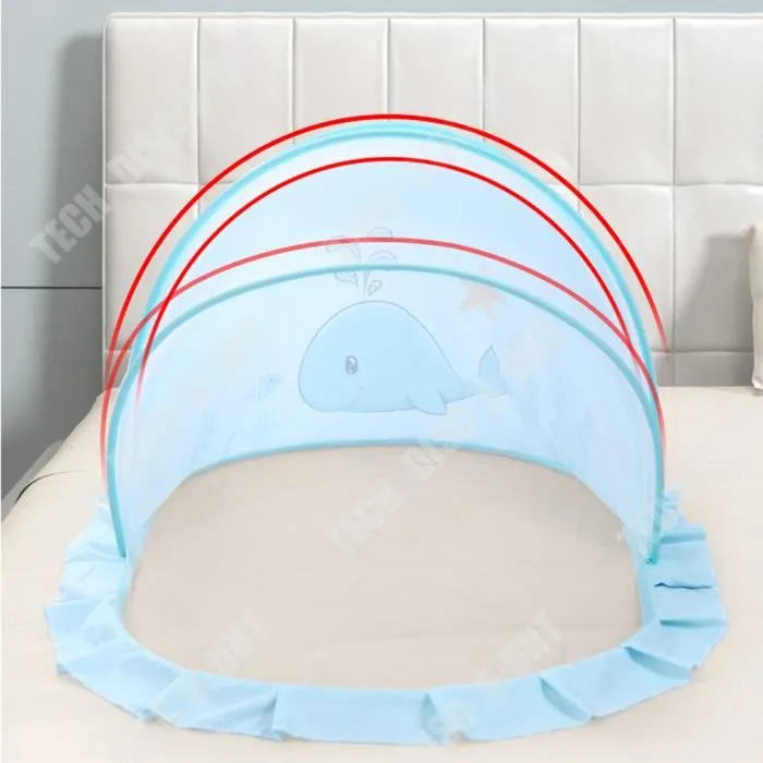 TD® Moustiquaire berceau imprimé lion moustiquaire enfant anti-éblouissement anti-moustique ombre seconde ouverture et fermeture-1