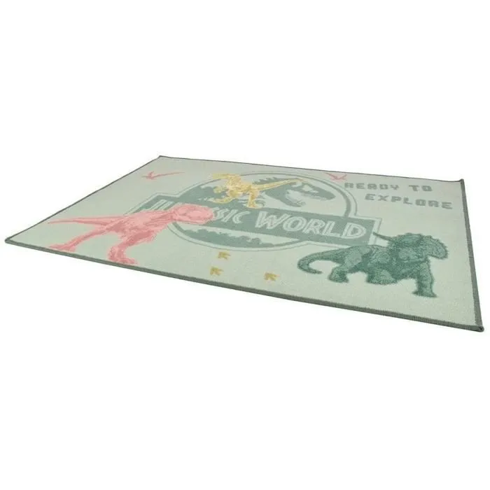 Tapis Dinosaure - FUN HOUSE - Jurassic World - 120x80 cm - Multicolore - Lavable en surface-1