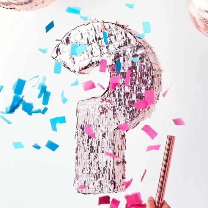 Piñata point d'interrogation rose gold gender reveal 45 cm-1