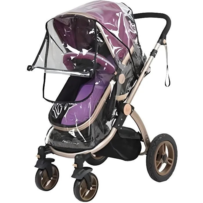 Habillage Imperméable Universel Poussette Protection Pluie et Vent pour Poussette-0