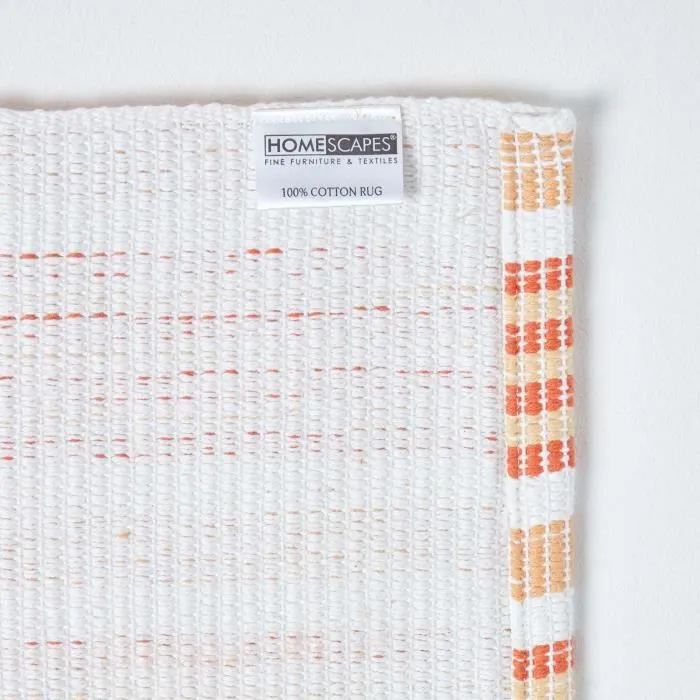 Tapis de bain - HOMESCAPES - Tissé chenille - Rayé Orange - 40 x 60 cm - Antidérapant-3