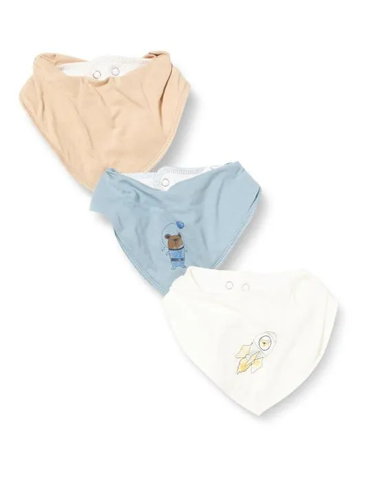Bavoir Name it - 13226267 - NBMYASIMNOLIN 3P Scarf Bib Bavoir, Oxford Tan, Taille Unique bébé garçon-0
