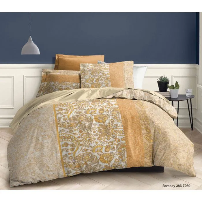 Pack complet Bombay housse de couette pour lit 140 x 190 cm 100% coton / 57 fils/cm²-0