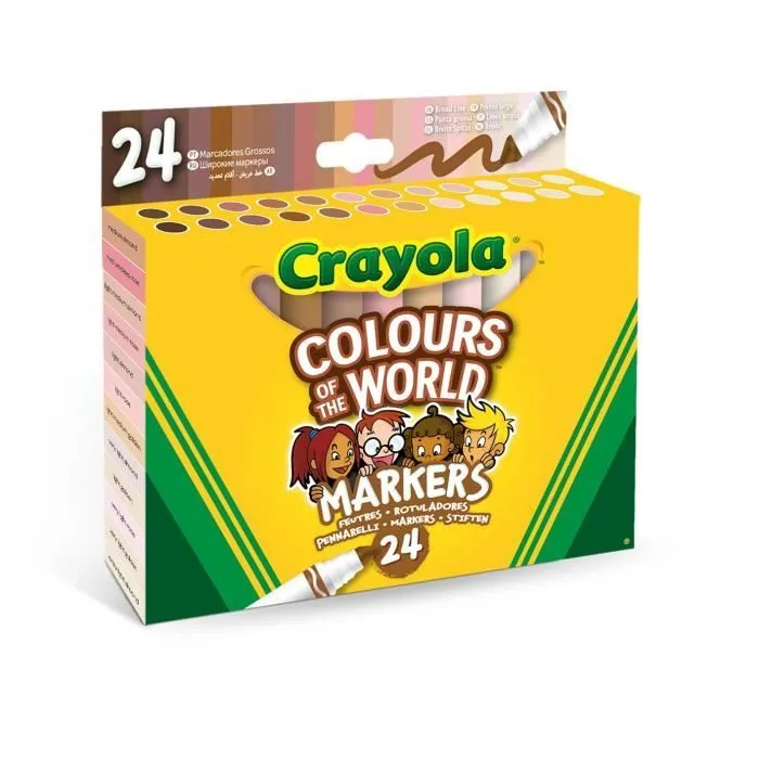 CRAYOLA - COLOURS OF THE WORLD - LOT DE 24 FEUTRES POINTE MAXI, ASSORT-2
