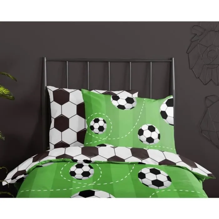 Good Morning Housse de couette pour enfants Soccer 140x200-220 cm 443618-1