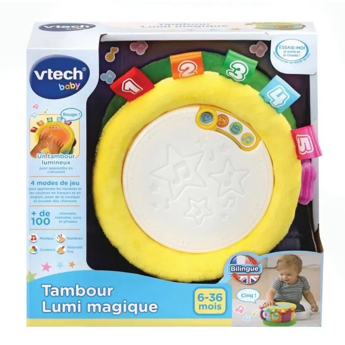 Tambour Lumi Magique - VTECH BABY - Jouet Musical - Bilingue - Sons et Lumières-2