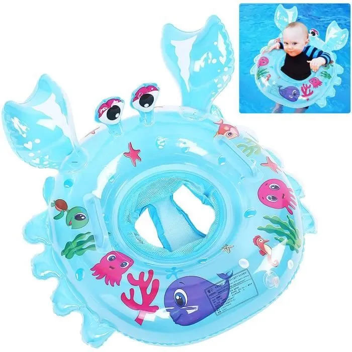 Bouée Piscine,Bouee pour Bebe, Crabe Bébé Siège Piscine, Bouée Bébé, Piscine Bouée Gonflable, Convient aux bébés de 6 à 48 Mois-0