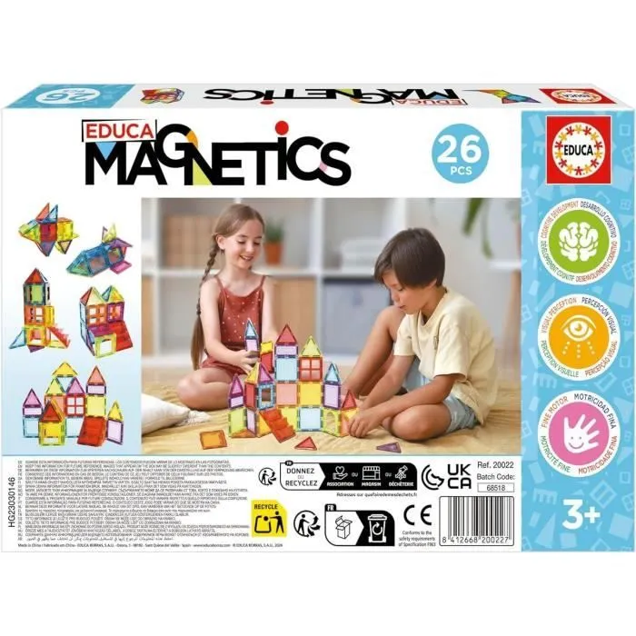 Jeu éducatif - EDUCA Magnetics - Construction 3D magnétique avec 26 pièces pour stimuler la créativité des enfants-2
