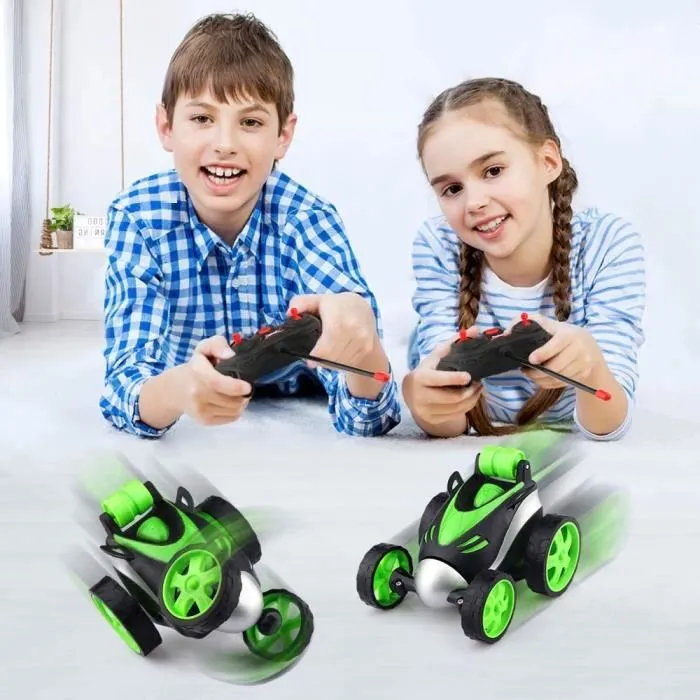 Voiture Télécommandée - BOROFONE - Rotation 360° - Vert - Jouet Enfant-3