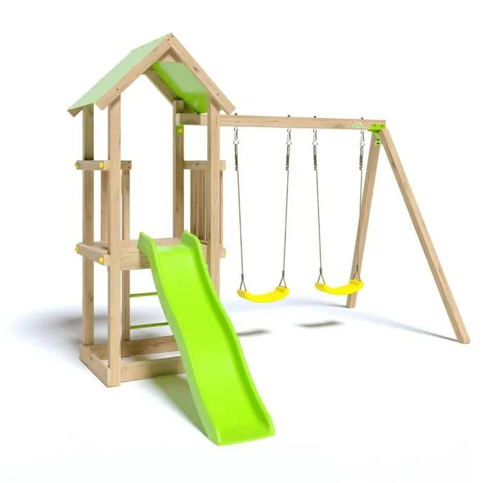 Aire de jeux en bois EASY XPERIENCE TRIGANO - 6 enfants-0