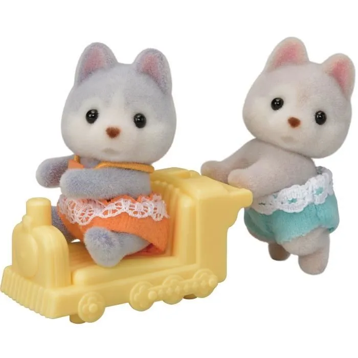 Mini-univers - SYLVANIAN FAMILIES - Les jumeaux husky - Orange - Mixte - 3 ans+-0