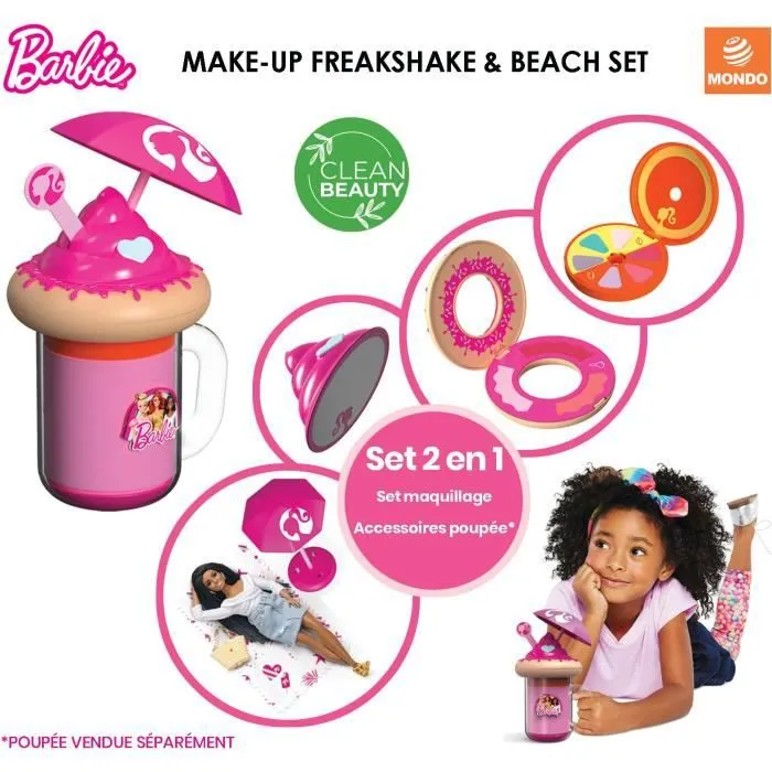 Set de maquillage bio et éthique Barbie Freakshake de la marque Mondo-1