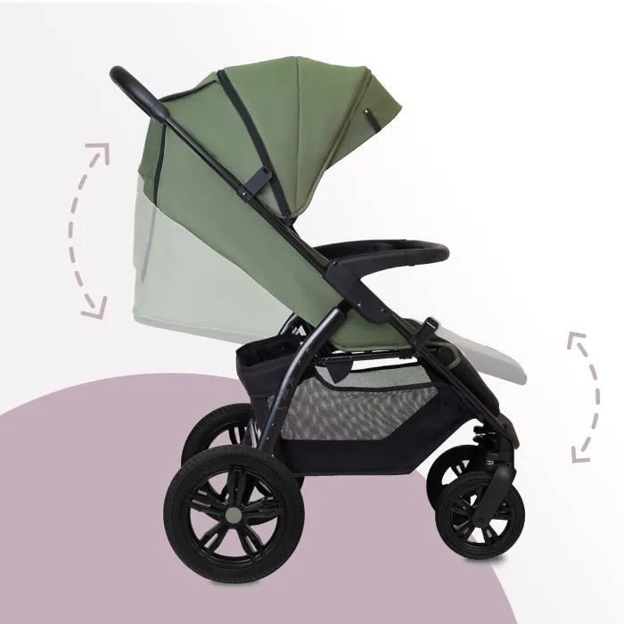 Poussette ultra compacte MoMi MIYA - De 6 mois à 22 kg - Kit d'accessoires - Roues de 11" - Vert-2